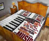 Piano And Music Words Quilt Bed Set