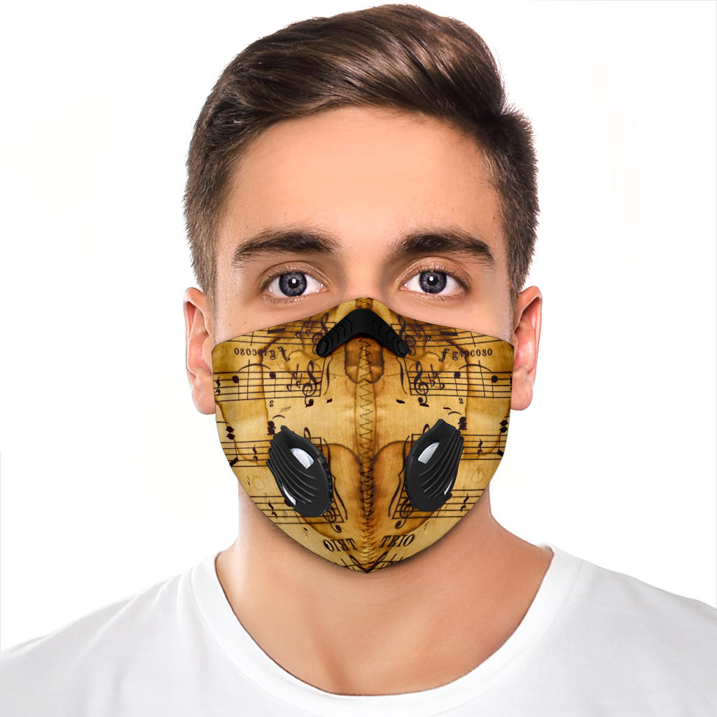 Old Music Notes Premium Face Mask