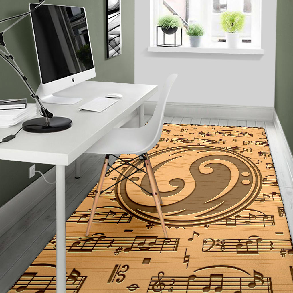 Yin Yang Bass Clef Area Rug