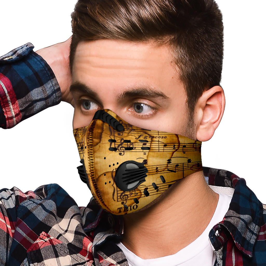 Old Music Notes Premium Face Mask