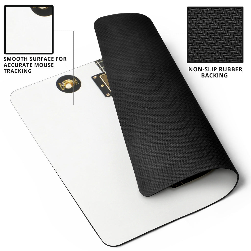 Electric Guitar White Mouse Pad