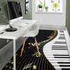 Piano Key And Music Notes Area Rug