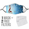 Music Notes Light Blue Face Mask