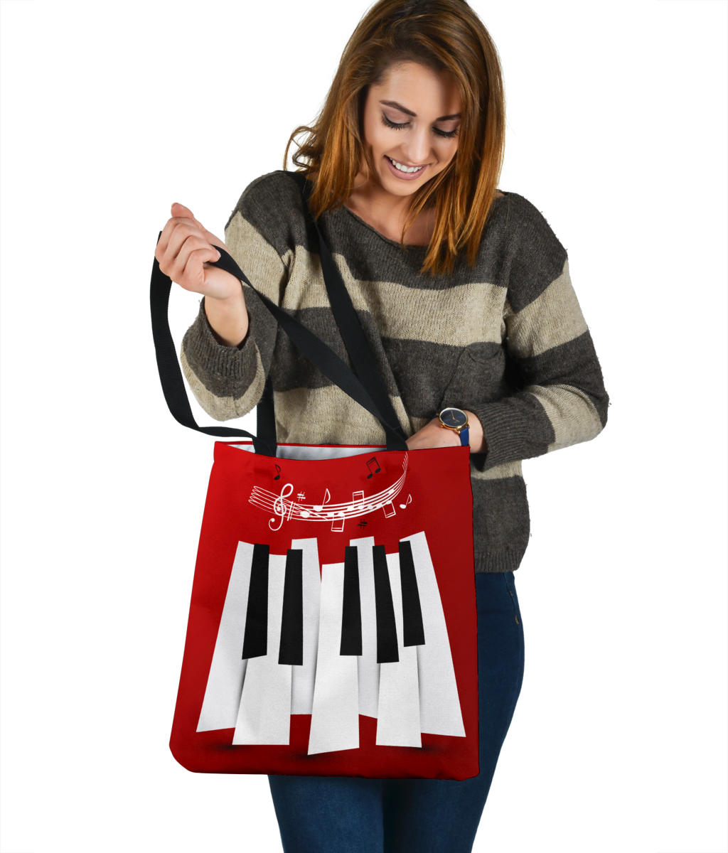 Piano Key And Music Notes Tote Bag