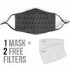 Music Notes Grey Face Mask