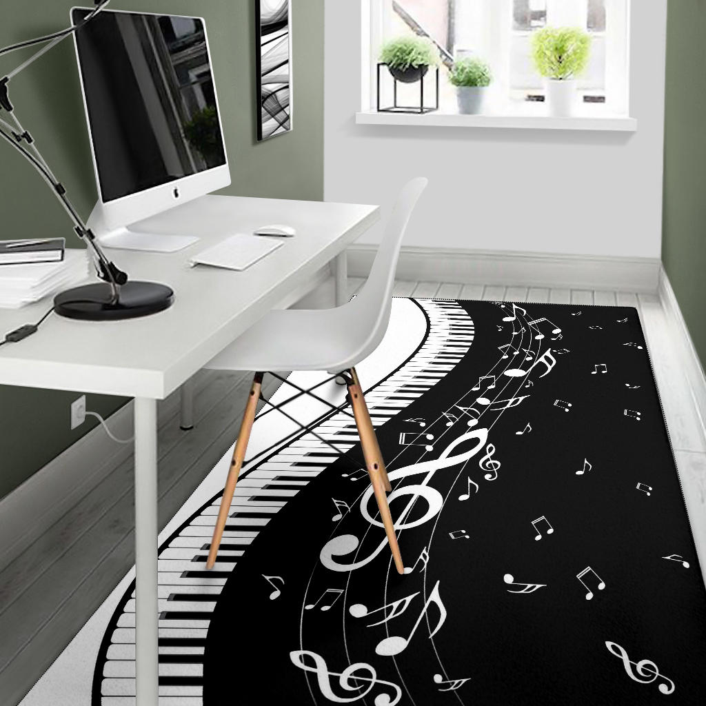 Musical Notes and Piano Area Rug