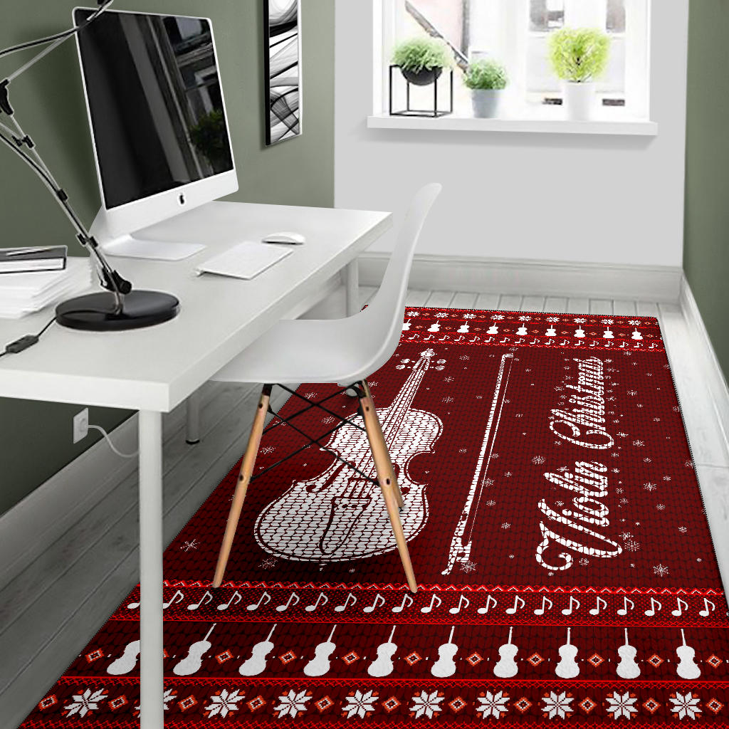 Violin Christmas Area Rug