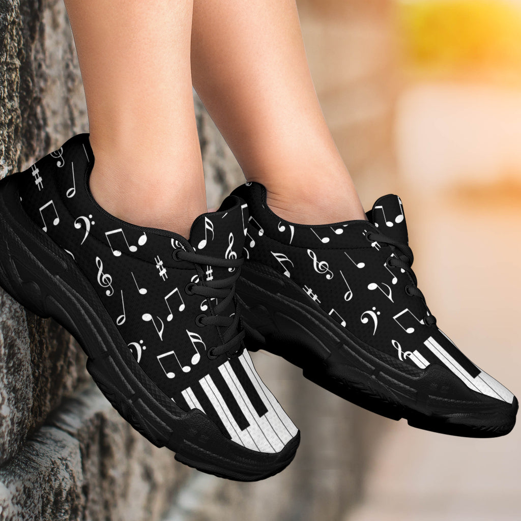 Piano And Music Notes Chunky Sneakers