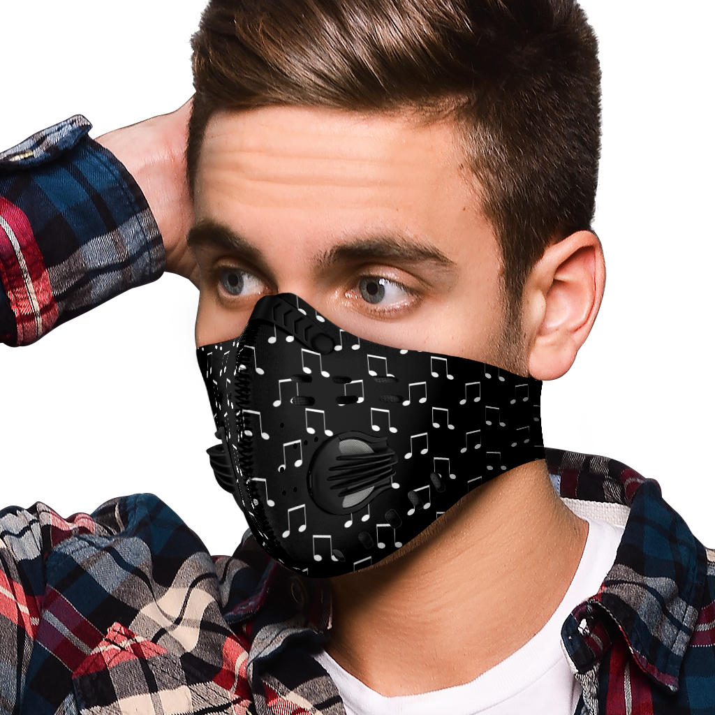Musical Note Black Premium Face Mask