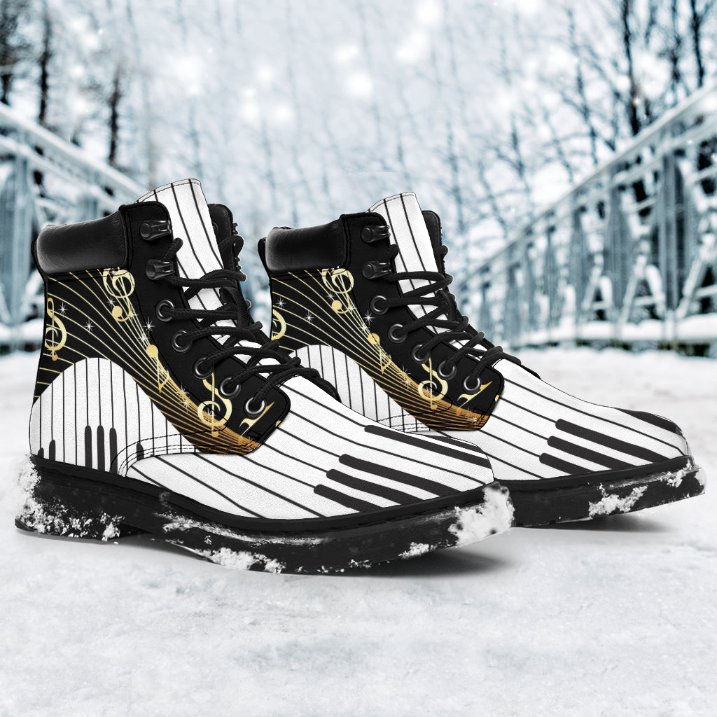 Piano Keys And Music Notes All-Season Boots