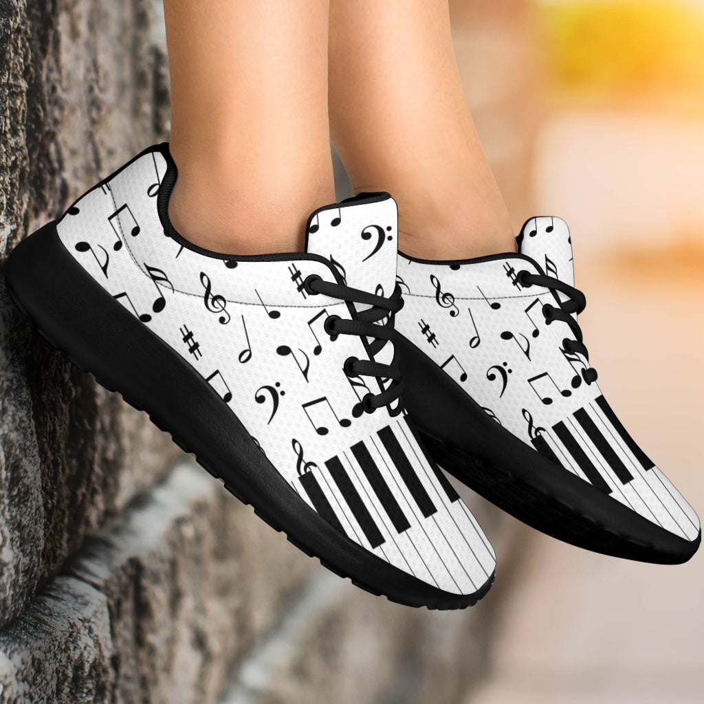 Piano With Music Notes Sport Sneakers