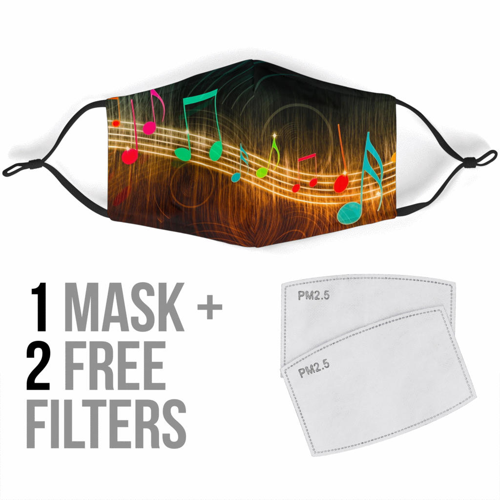 Awesome Music Notes Face Mask