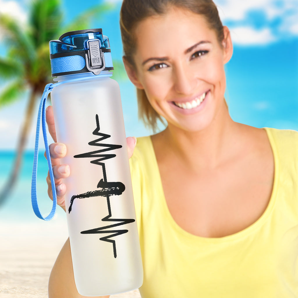 Saxophone Heartbeat Hydro Tracking Bottle