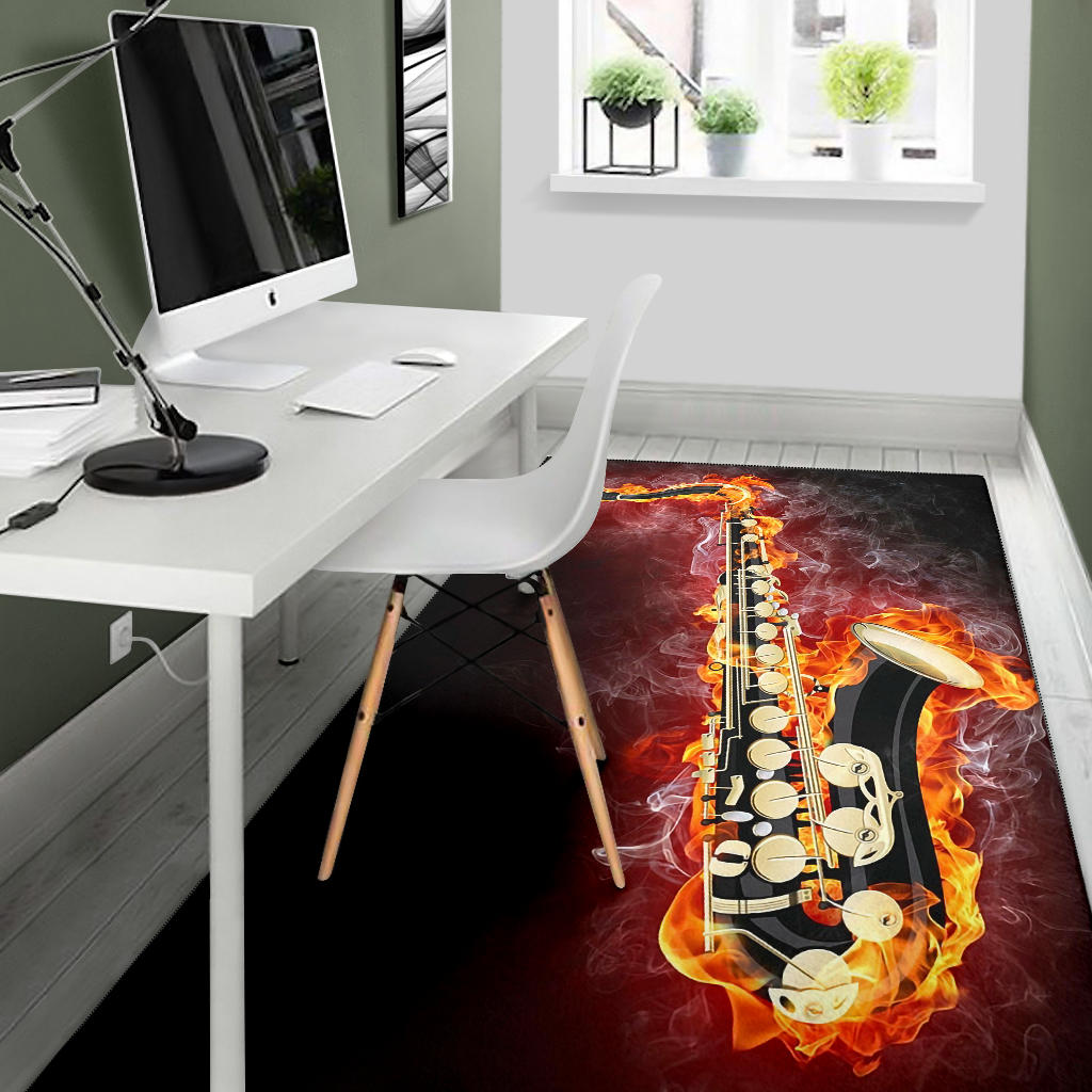 Saxophone Flame Area Rug