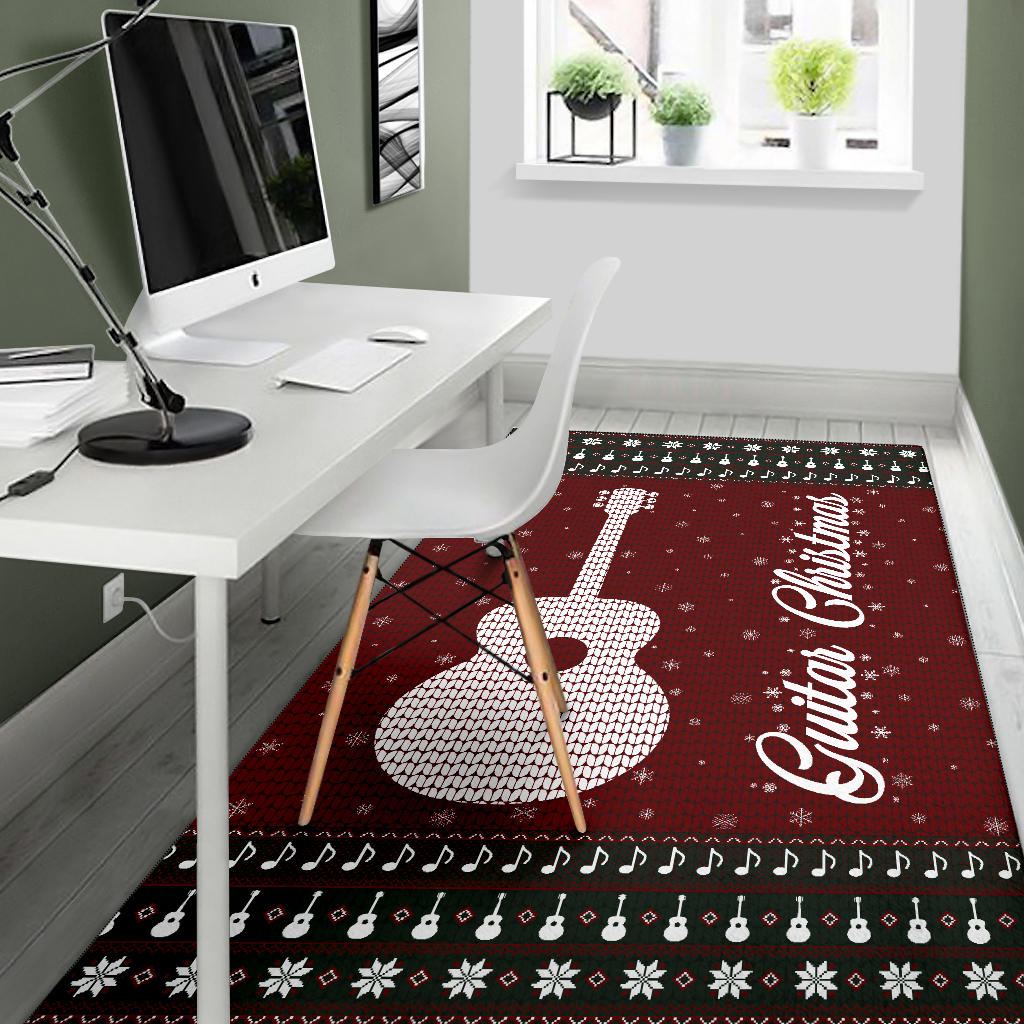Guitar Christmas Area Rug
