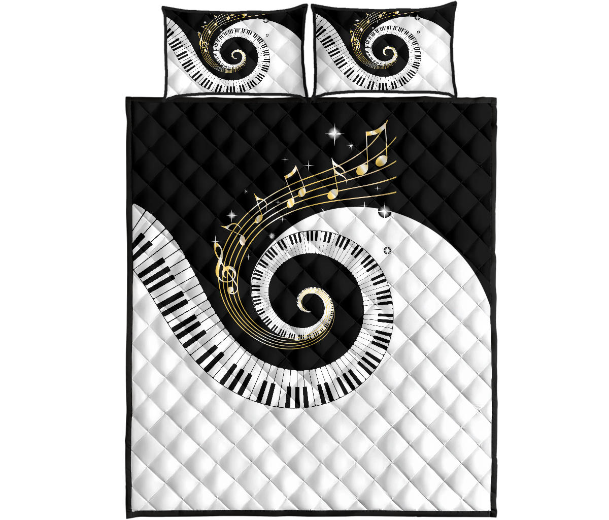 Piano Art Music Quilt Bed Set
