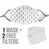 Music Notes White Face Mask