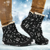 Music Notes Black Cozy Winter Boots