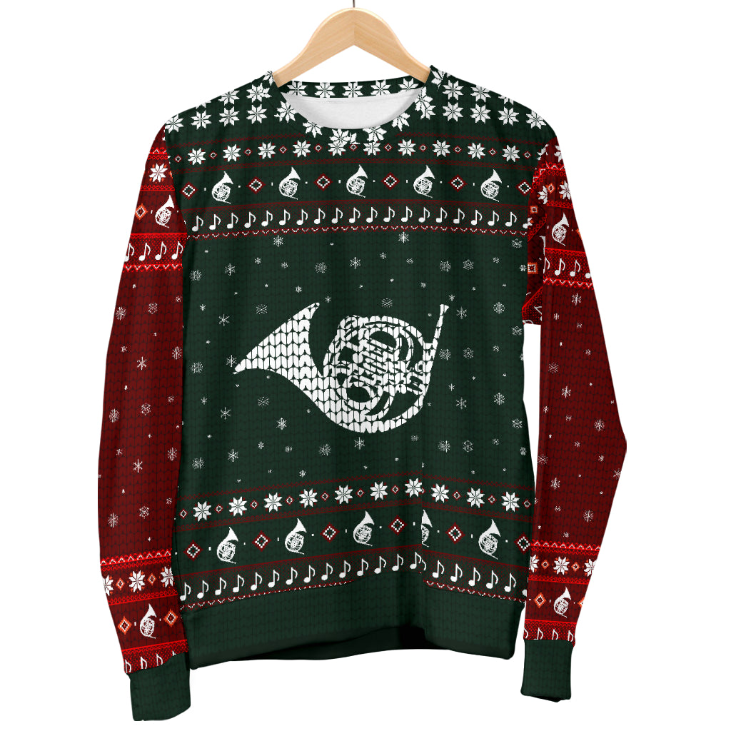 French Horn Snowflake Men's Sweater