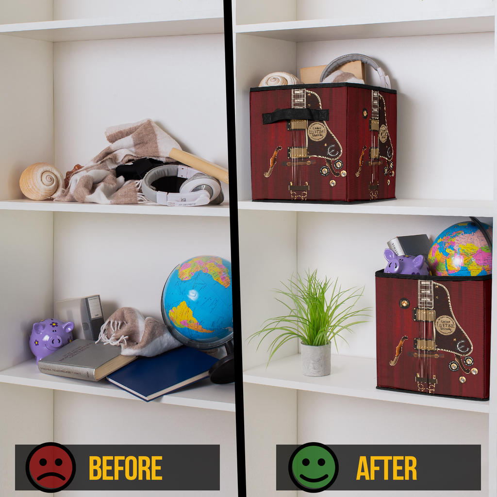 Red Electric Guitar Storage Cube