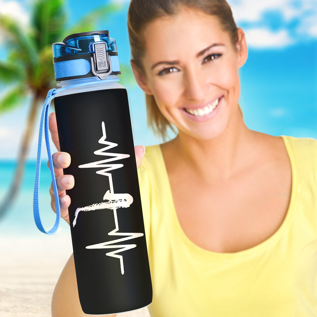 Saxophone Heartbeat Hydro Tracking Bottle
