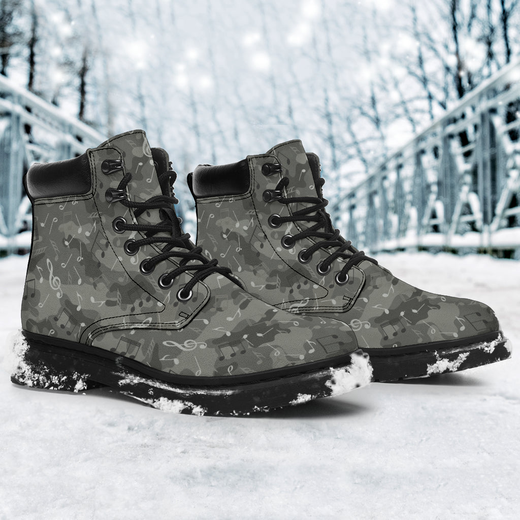 Music Notes Camo All-Season Boots