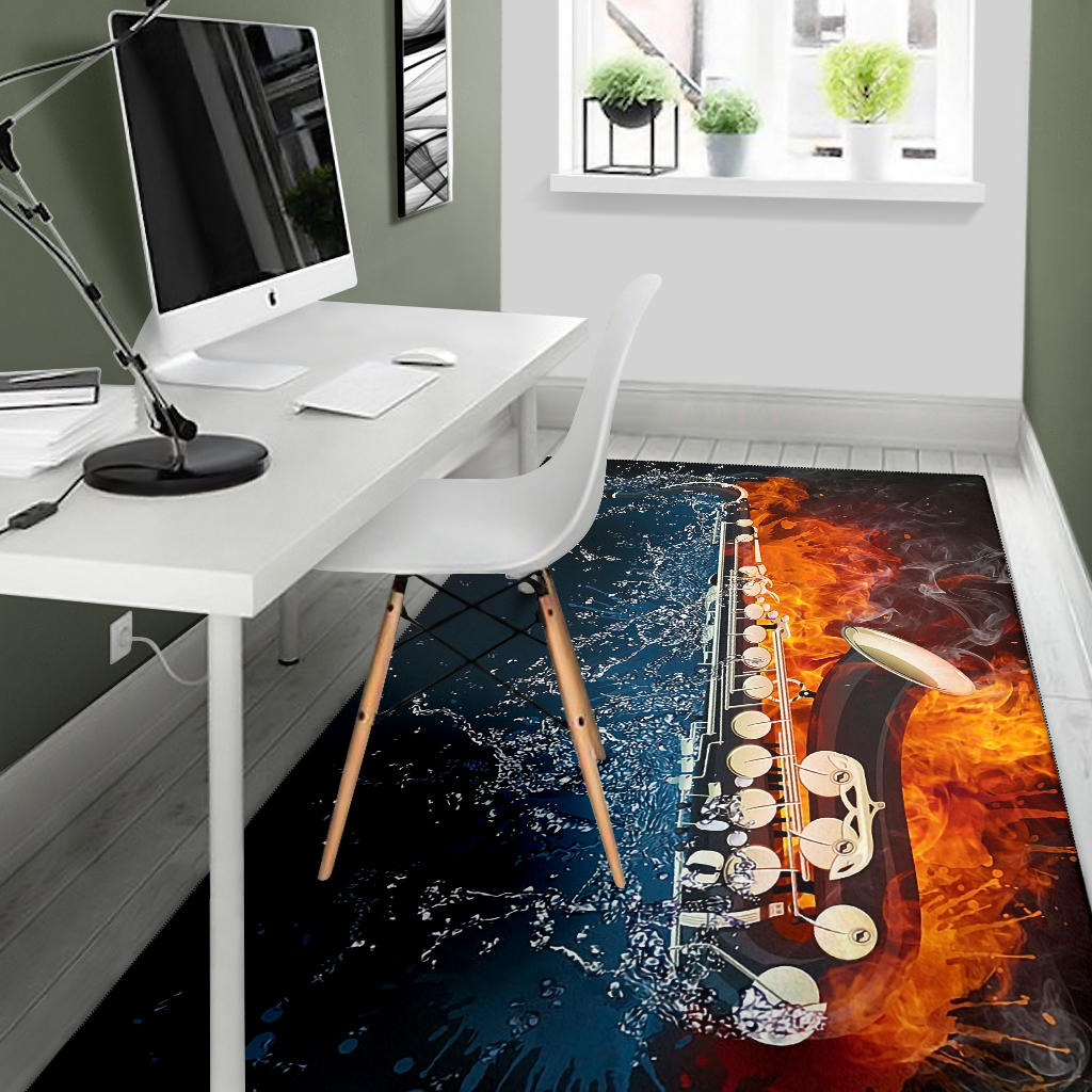 Ice Fire Saxophone Area Rug