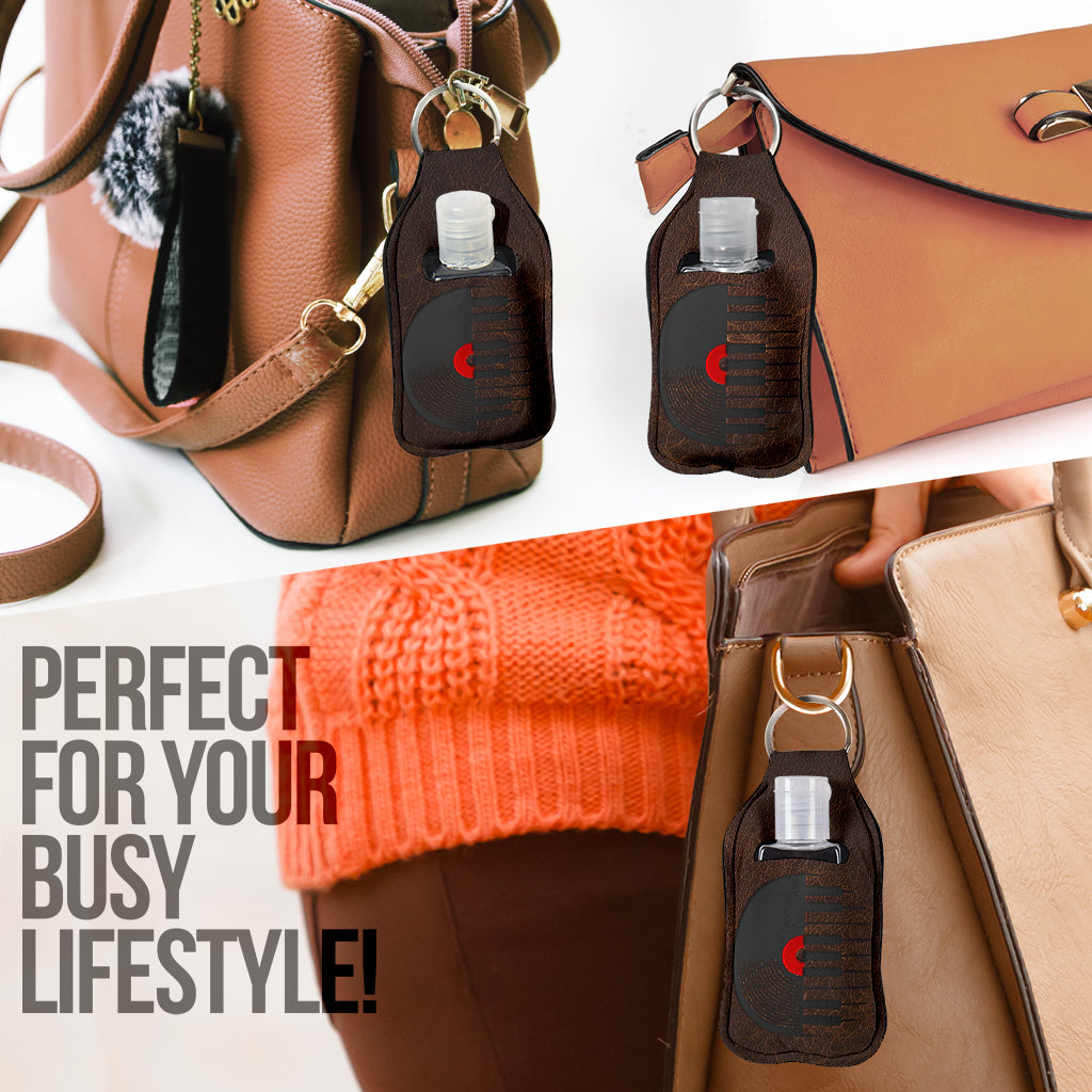 Vinyl Piano Keys Sanitizer Bottle Keychains