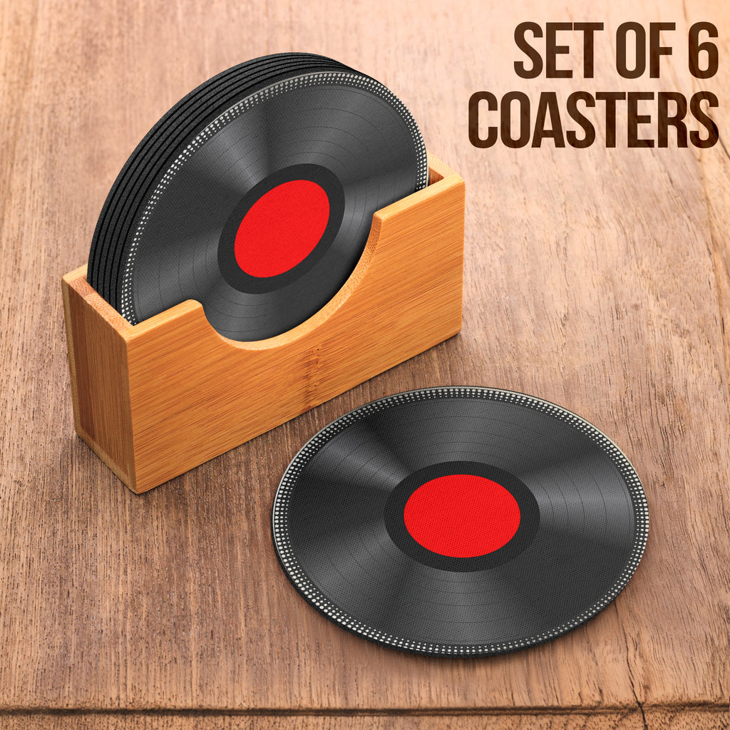 Vinyl Record Round Coasters