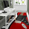 Piano Keys And Red Electric Guitar Area Rug
