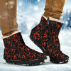 Red Music Notes Cozy Winter Boot
