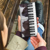 Piano Keys Fur Leather Wallet