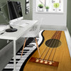 Piano Keys With Guitar Area Rug