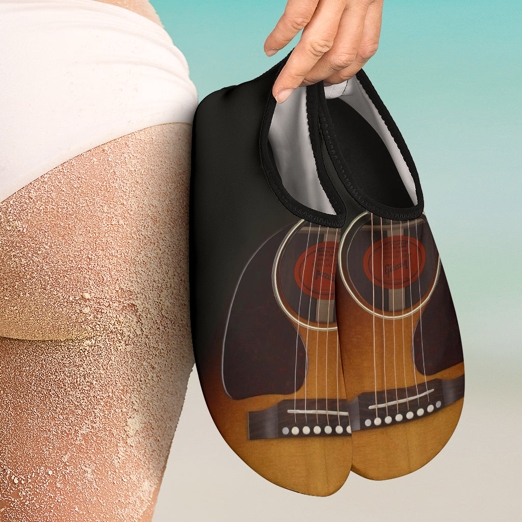 Black Guitar Aqua Shoes