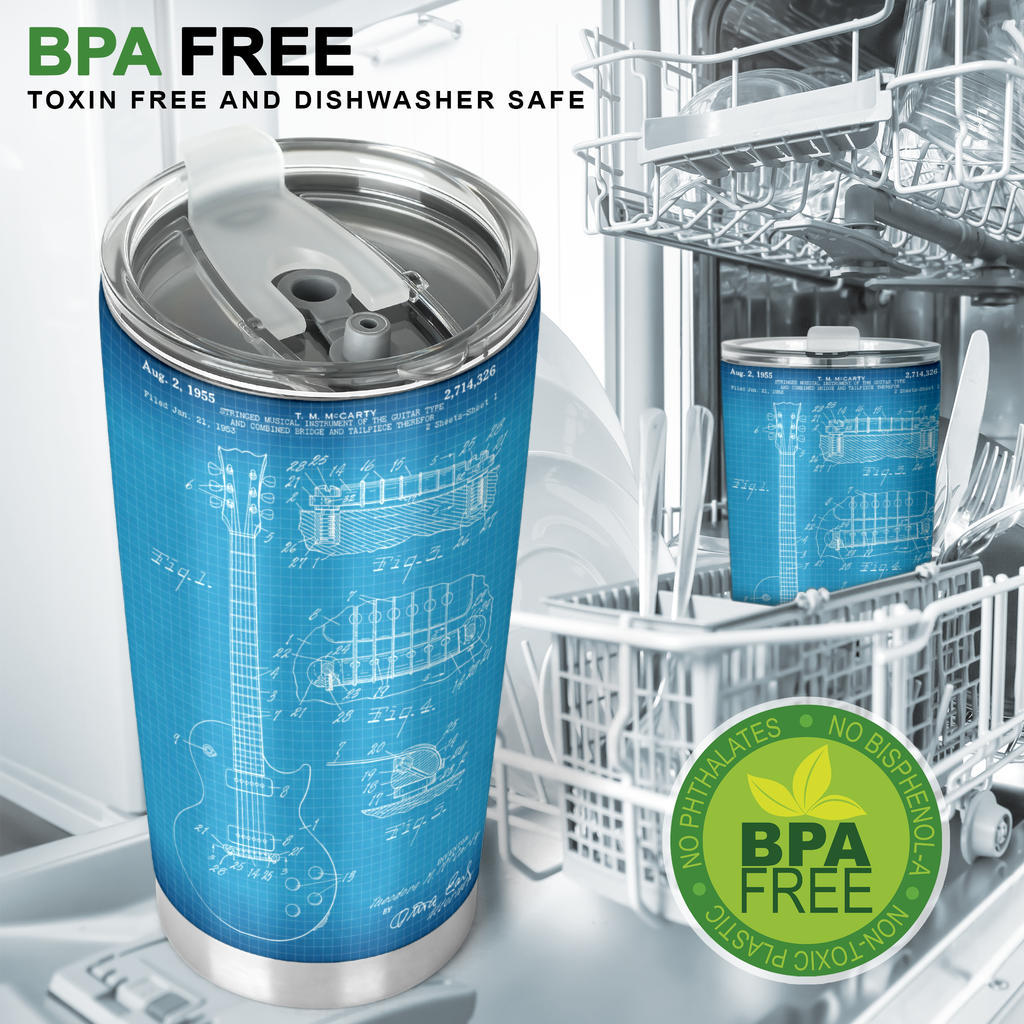 Guitar Blue Patent Tumbler