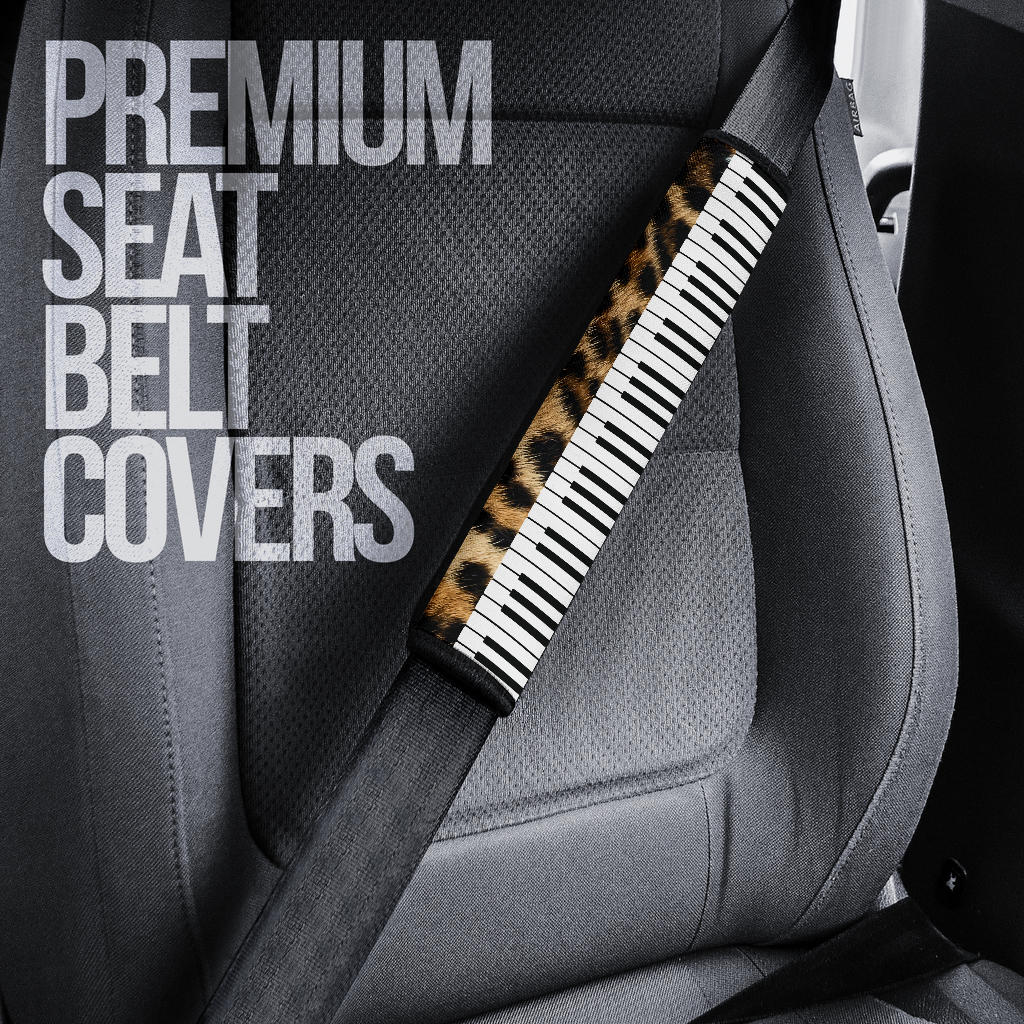 Piano And Leopard Seat Belt Covers