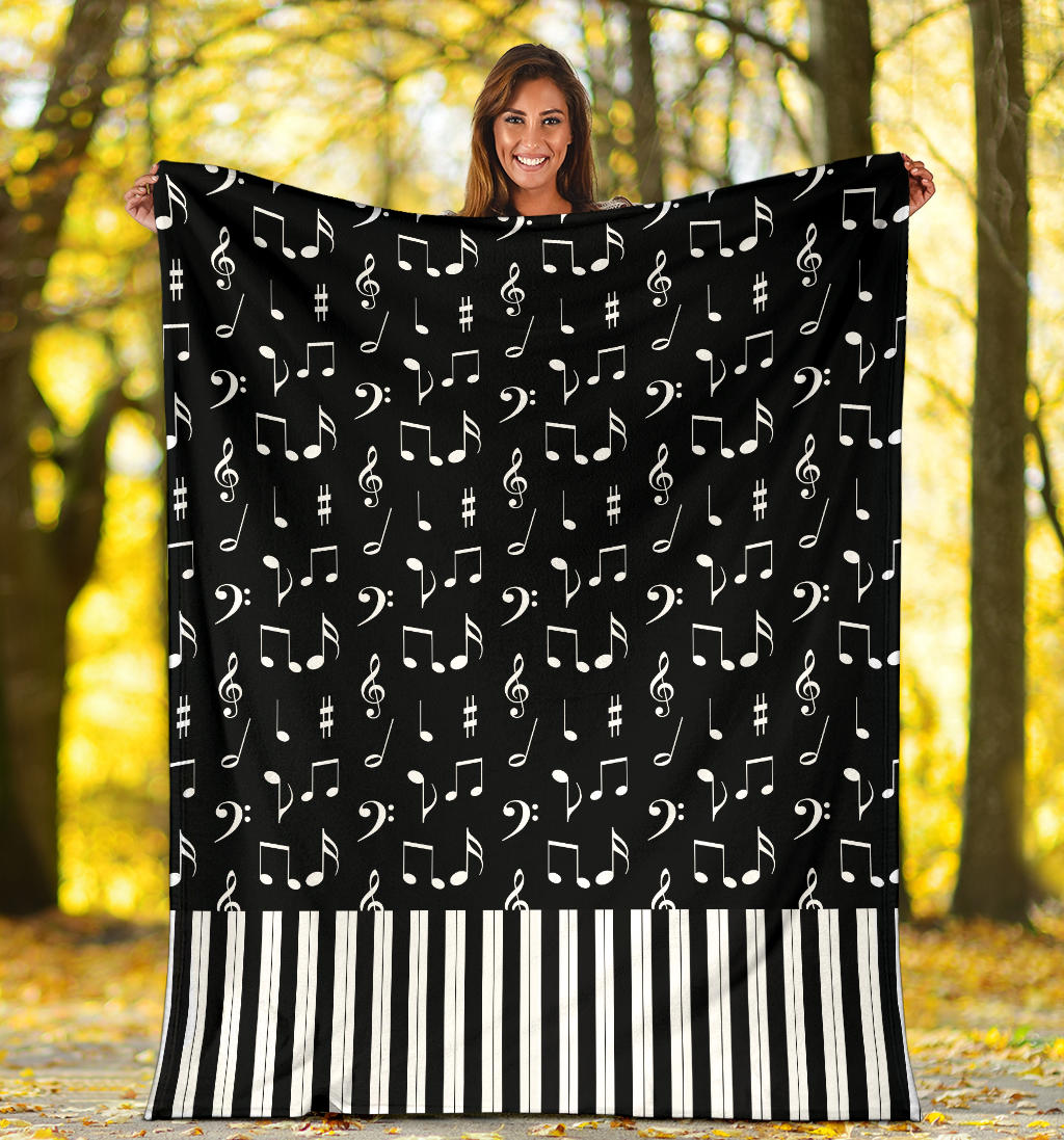 Music Notes And Piano Art Premium Blanket