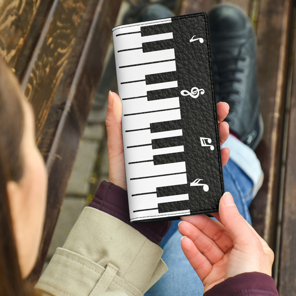 Piano Music Notes Leather Wallet