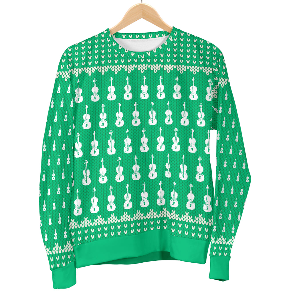 Violin Pattern Women's Green Sweater - { shop_name }} - Review