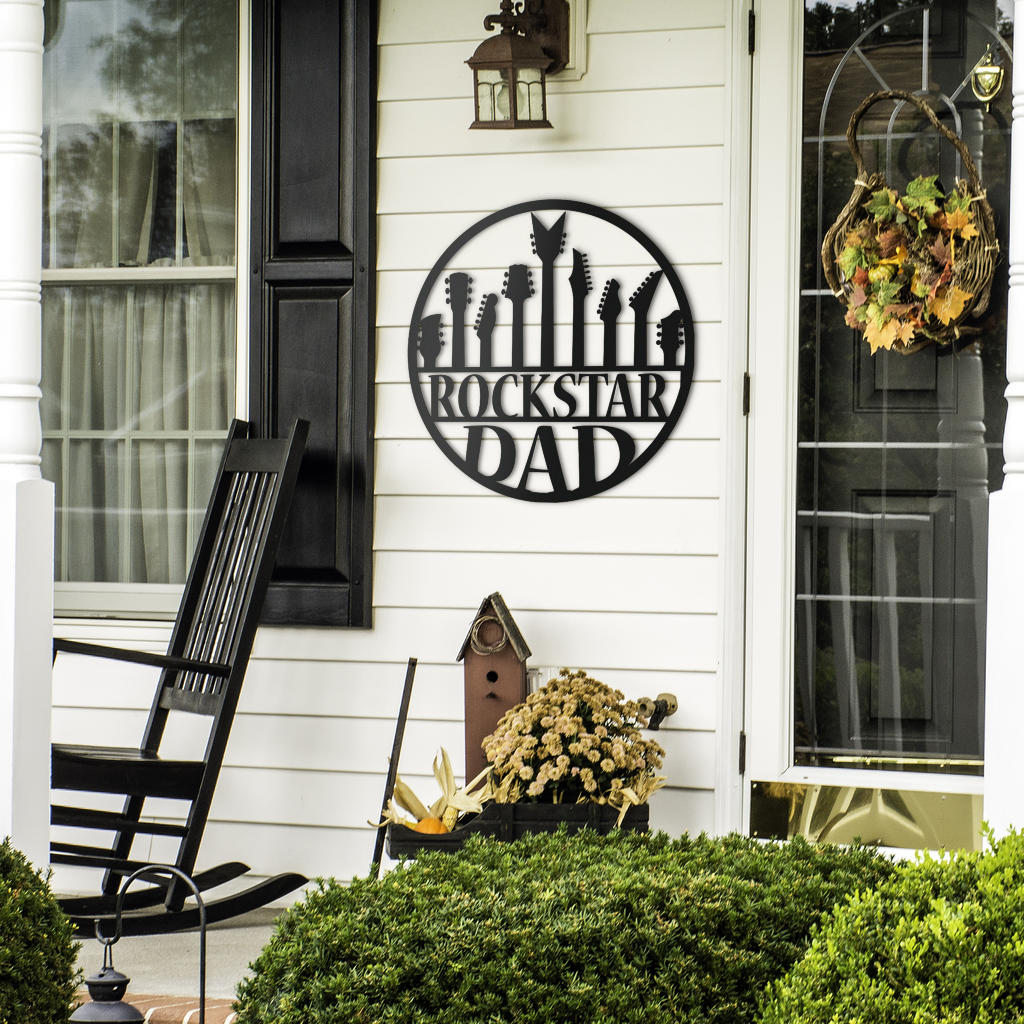 Rockstar Dad Metal Sign