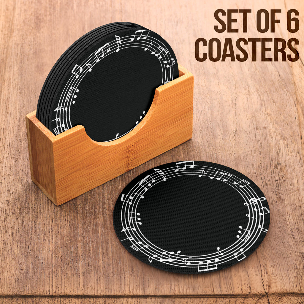 Music Notes Round Coasters