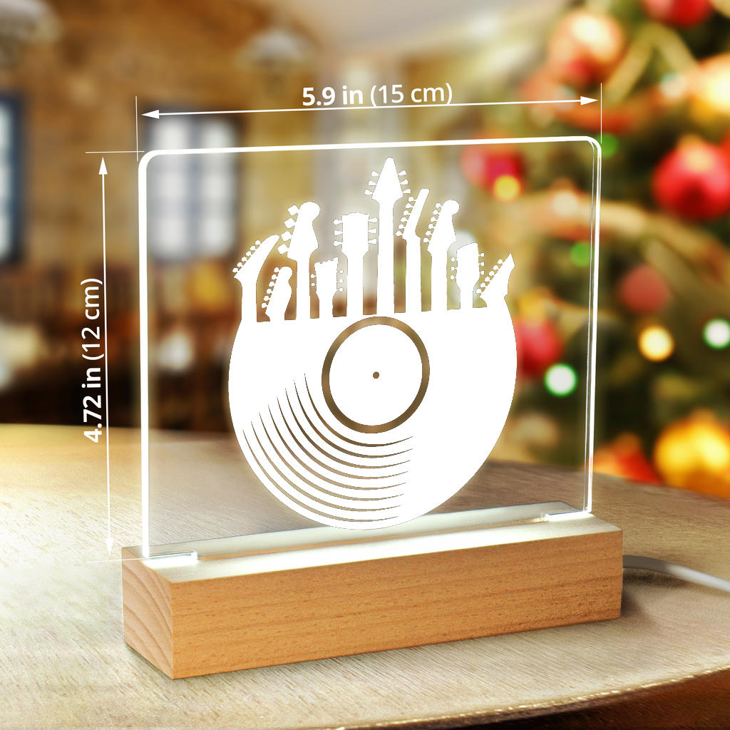 Vinyl Guitar Heads Light Up Acrylic