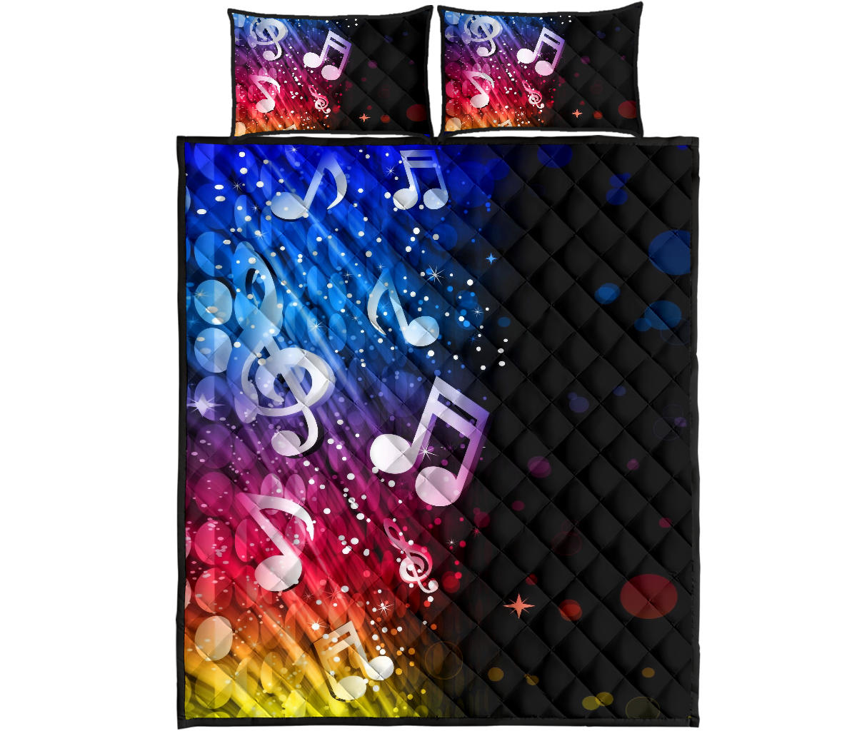 Multi Color Music Notes Quilt Bed Set - { shop_name }} - Review