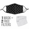 Musical Note Black Face Mask