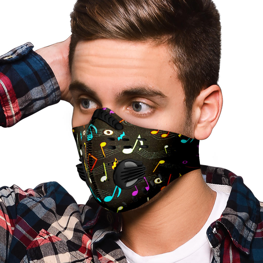 Colorful Music Notes Premium Face Mask