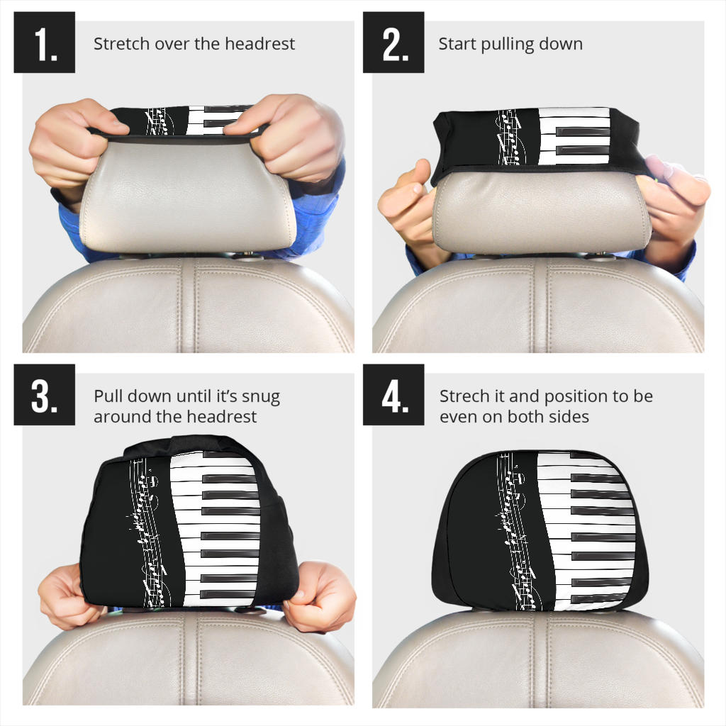 Piano Keys Music Headrest Covers