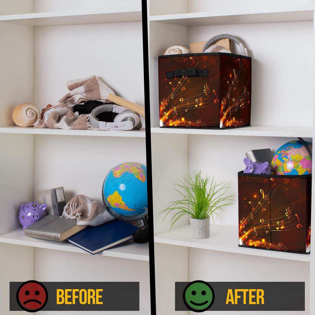 Music Notes Floating Storage Cube