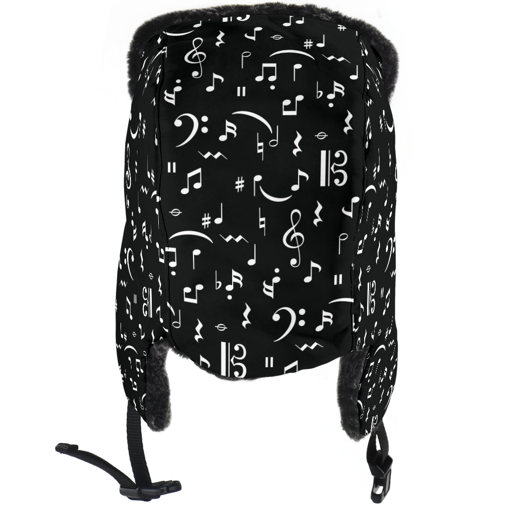 Musical Seamless Black Trapper Hat