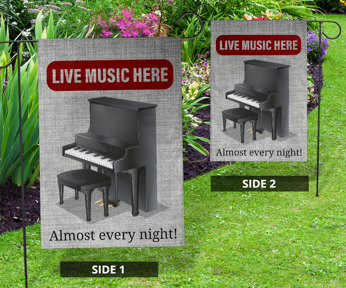 Grand Piano Live Music Flag