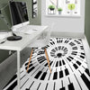 Piano Keys Hole White Rug